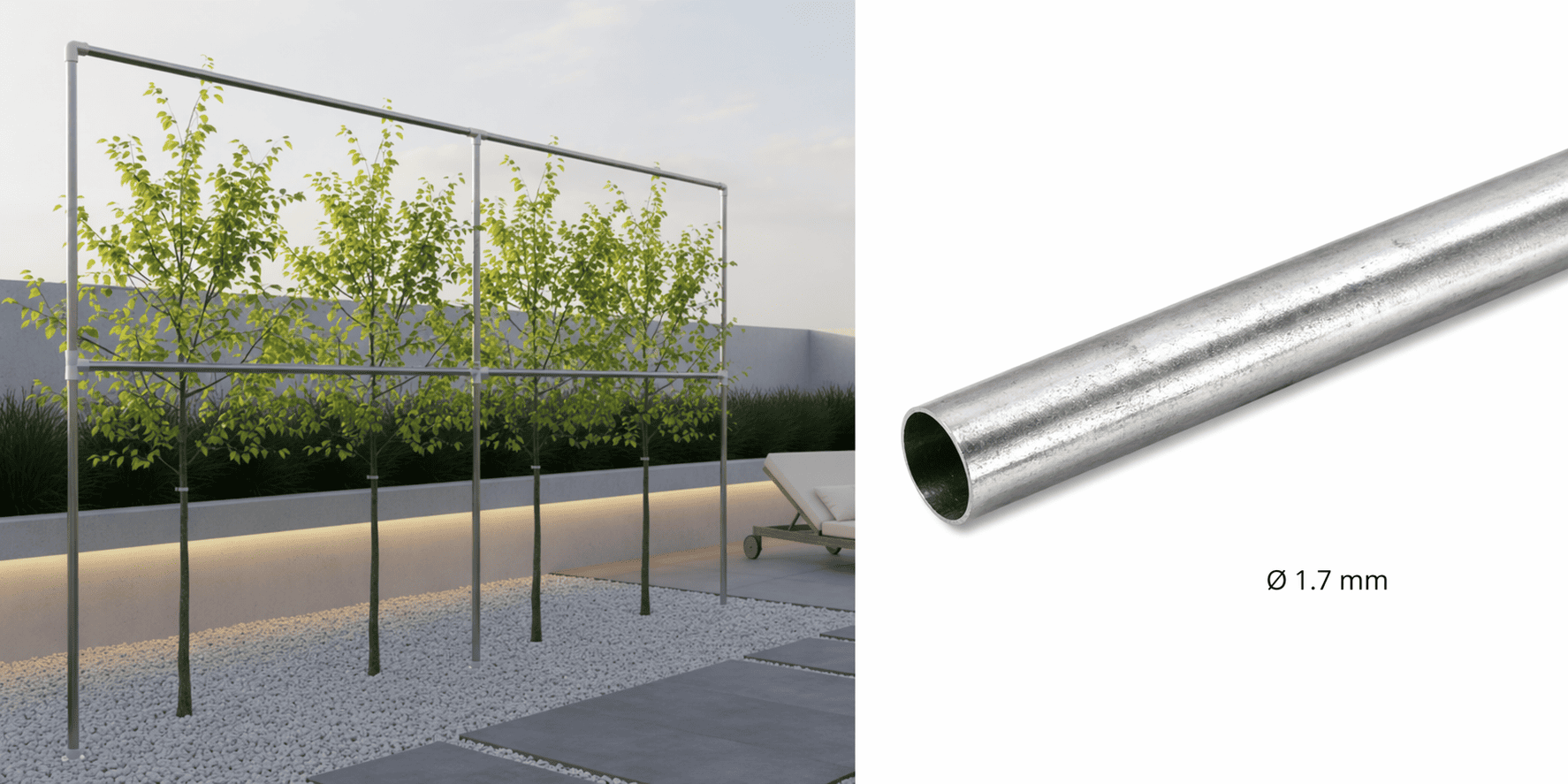 Buis voor leilinde - dia 17 - 1.8mm x 6.00m (l) - GROEN